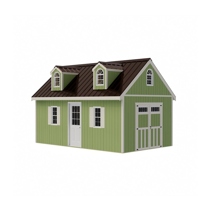 Best Barns Planner's Paradise Elite 12x16 Pre-Cut Wood Shed Kit w/ Transom Doors & Dormers - (PPARTD16DR)