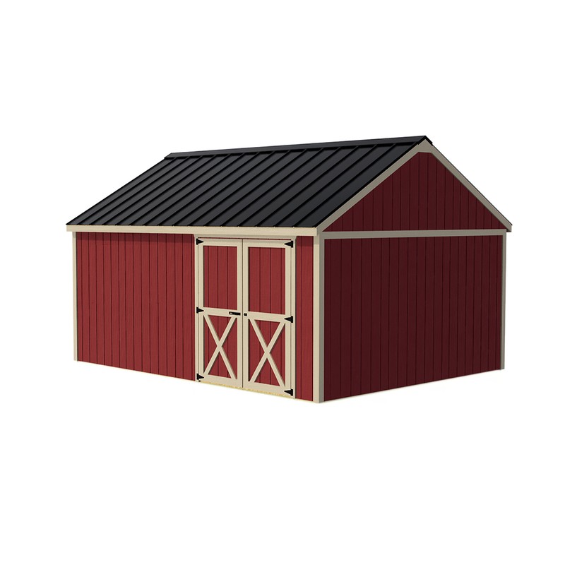 Best Barns Crafter’s Connection 12x16 Pre-Cut Wood Shed Kit w/ Offset Eave Door (CCONDE16O)