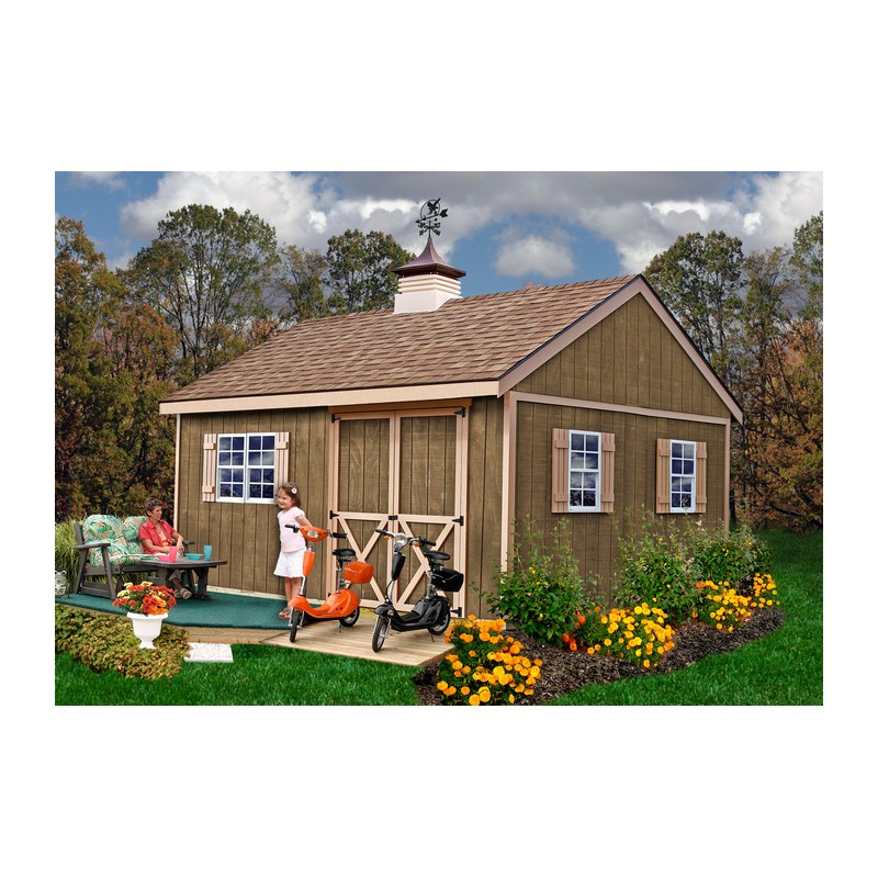 Best Barns Crafter’s Connection 12x16 Pre-Cut Wood Shed Kit w/ Offset Eave Door (CCONDE16O)