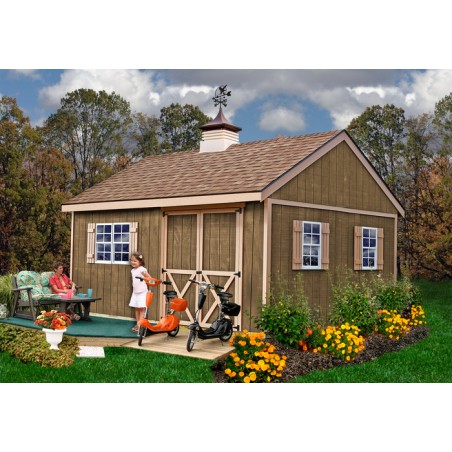 Best Barns Crafter’s Connection 12x16 Pre-Cut Wood Shed Kit w/ Offset Eave Door (CCONDE16O)