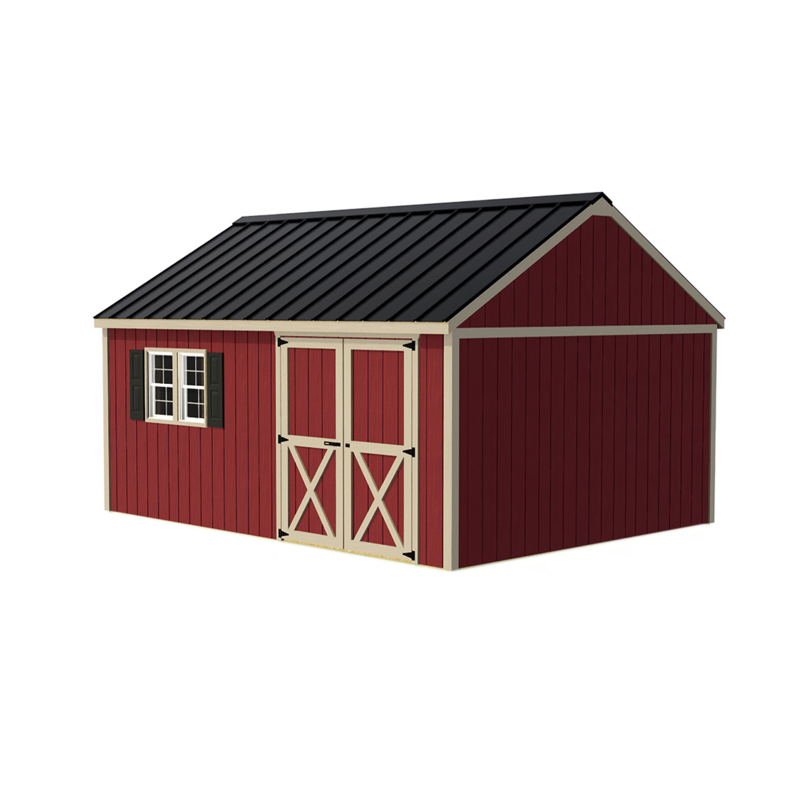 Best Barns Crafter’s Connection 12x16 Pre-Cut Wood Shed Kit w/ Offset Eave Door (CCONDE16O)