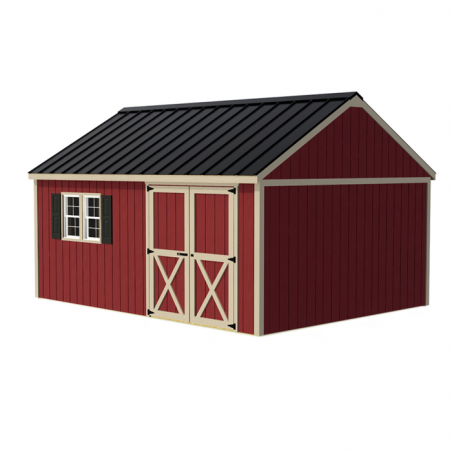 Best Barns Crafter’s Connection 12x16 Pre-Cut Wood Shed Kit w/ Offset Eave Door (CCONDE16O)