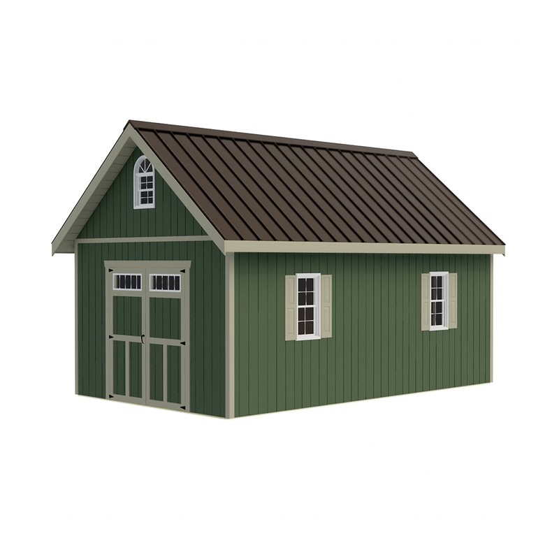 Best Barns Planner’s Paradise 12x16 ALL Pre-Cut Wood Shed Kit w/ Transom Doors – (PPARTD16)