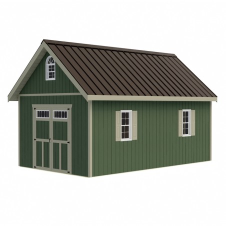 Best Barns Planner’s Paradise 12x16 ALL Pre-Cut Wood Shed Kit w/ Transom Doors – (PPARTD16)