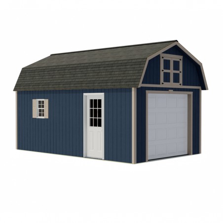 Best Barns Maker's Loft 12x20 Standard Garage Kit w/ Gambrel Roof & Split Loft, No Doors (MLOFND20LF)