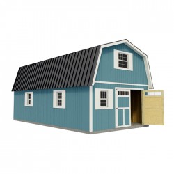 Best Barns Handcrafted Homestead 16x24 XL Wood Barn Kit with Transom Doors - (HHOMTD24)