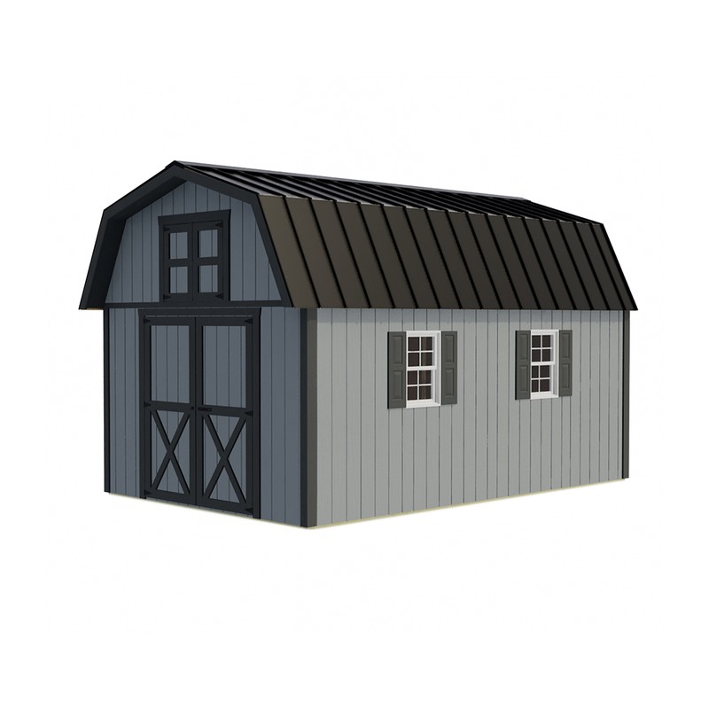 Best Barns Craftsman's Cove Standard 10x12 Wood Barn Kit w/ Doors Centered on Gable - (CCOVDG12)
