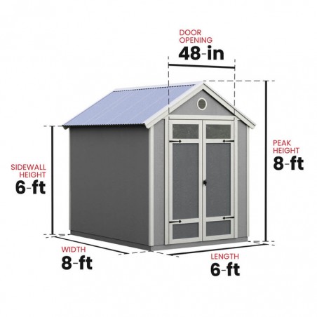 Handy Home Gable 6 ft. x 8 ft. w/ Metal Roof & Floor (19465-8)