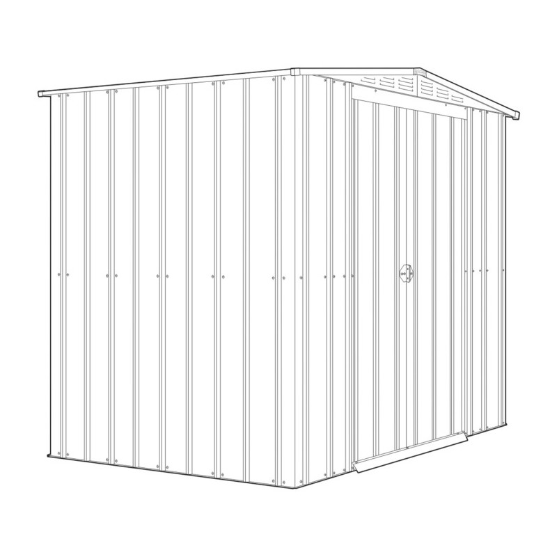 Globel 6x5 Metal Shed with Double Sliding Doors - Woodland Gray (G65DF2S)