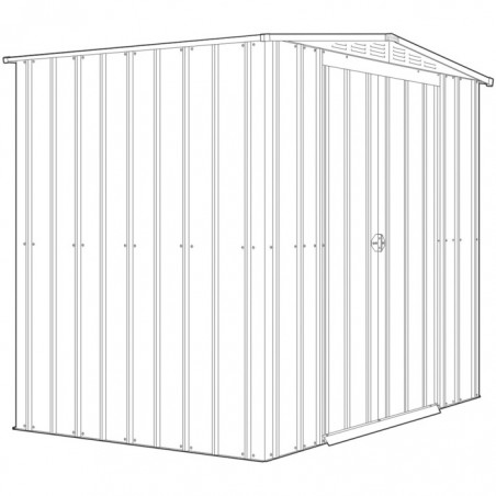 Globel 6x5 Metal Shed with Double Sliding Doors - Woodland Gray (G65DF2S)