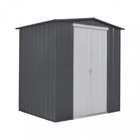 Globel 6x6 Metal Shed with Double Sliding Doors - Woodland Gray (G66DF2S)