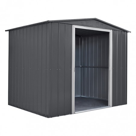 Globel 8x6 Metal Shed with Double Sliding Doors - Woodland Gray (MG86DF3S)