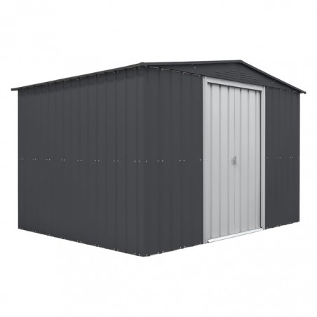 Globel 10x8 Metal Shed with Double Sliding Doors - Woodland Gray (MG108DF3S)