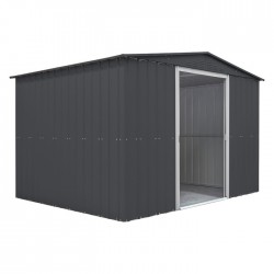 Globel 10x8 Metal Shed with Double Sliding Doors - Woodland Gray (MG108DF3S)