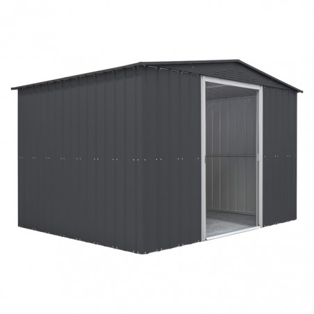 Globel 10x8 Metal Shed with Double Sliding Doors - Woodland Gray (MG108DF3S)