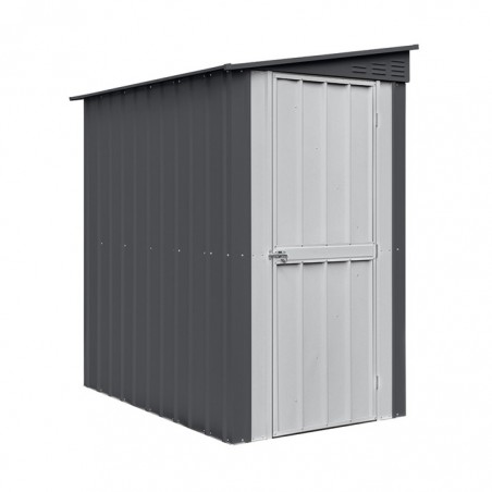 Globel 4x6 Metal Storage Lean-To Shed Single Hinged Door - Woodland Gray (L46DF3H)