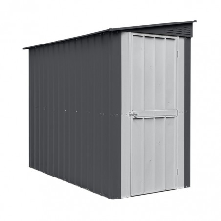 Globel 4x8 Metal Storage Lean-To Shed Single Hinged Door - Woodland Gray (ML48DF3H)