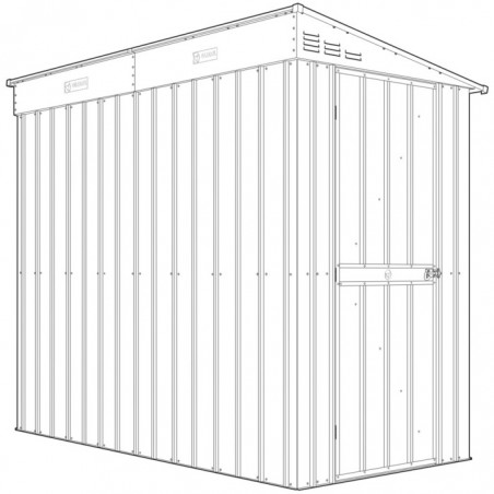 Globel 4x8 Metal Storage Lean-To Shed Single Hinged Door - Woodland Gray (ML48DF3H)