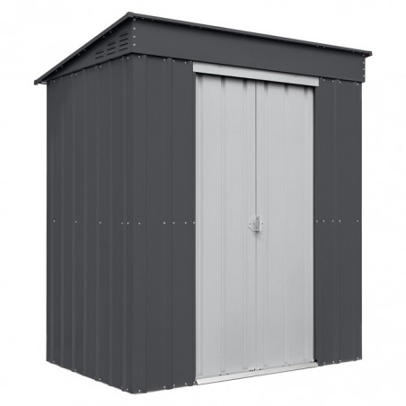 Globel 6x4 Skillion Storage Shed with Double Sliding Doors - Woodland Gray (S64DF2S)