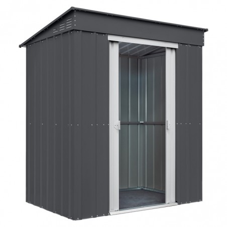 Globel 6x4 Skillion Storage Shed with Double Sliding Doors - Woodland Gray (S64DF2S)