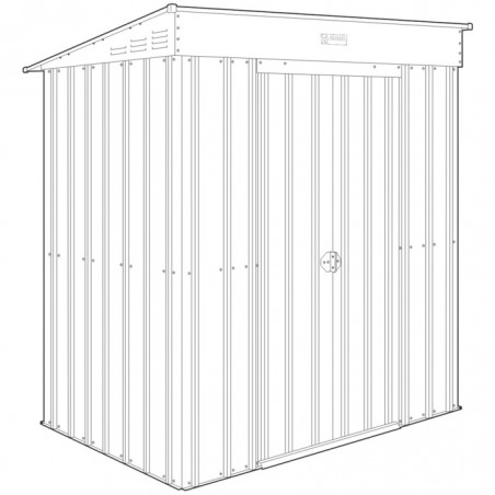 Globel 6x4 Skillion Storage Shed with Double Sliding Doors - Woodland Gray (S64DF2S)