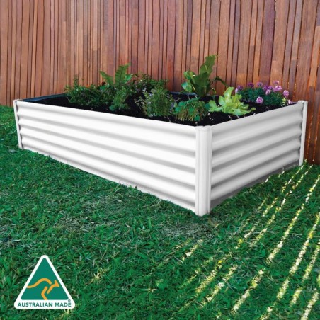 Absco Organic Garden Co Hakea 6' x 3' Metal Rectangle Garden Bed - Surfmist (AB1307)