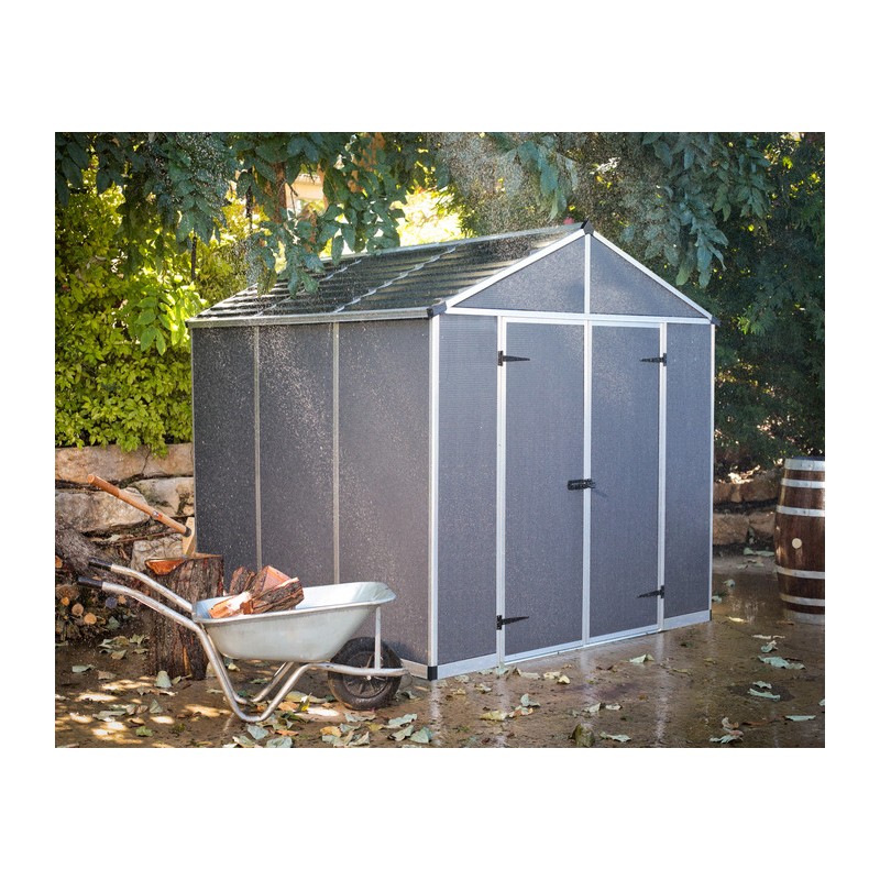 Palram - Canopia 8' x 8' Rubicon Shed Kit - Gray (HG9730GY)