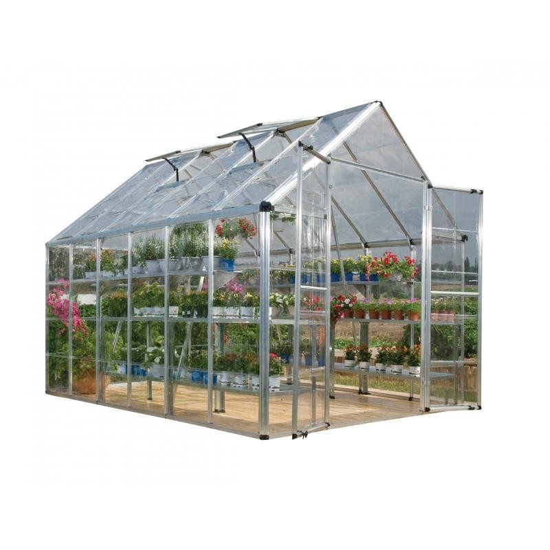 Palram Canopia 8x12 Snap Grow Hobby Greenhouse Silver Hg8012