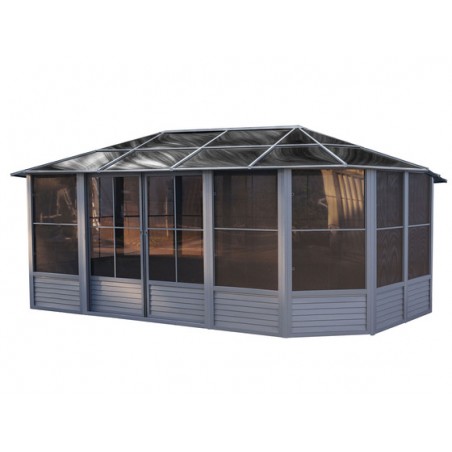 Gazebo Penguin Florence - Solarium 12x18 Polycarbonate Roof-Grey (41218-32)