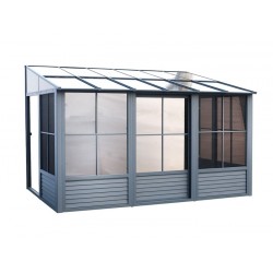 Gazebo Penguin Florence - Wall Mounted Solarium 10x12 Polycarbonate Roof - Gray (W1209-32)