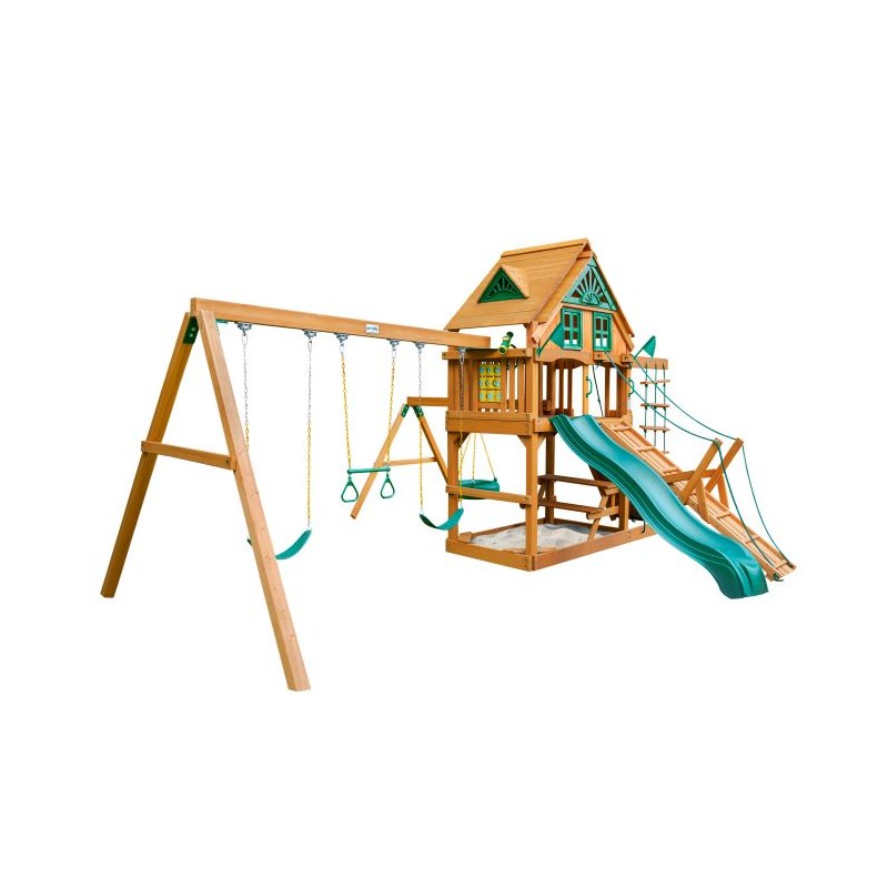 Gorilla Frontier Treehouse Cedar Wood Swing Set Kit w/ Amber Posts - Amber (01-0052-AP)