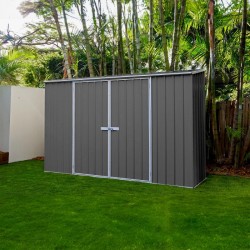 Absco Single Door Space Saver 10 x 2.5 Metal Garden Shed - Woodland Gray (AB1109)