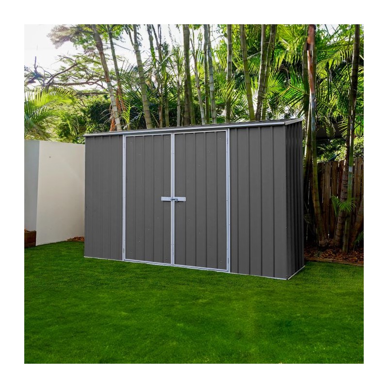 Absco Double Door Space Saver 10 x 2.5 Metal Garden Shed - Woodland Gray (AB1109)
