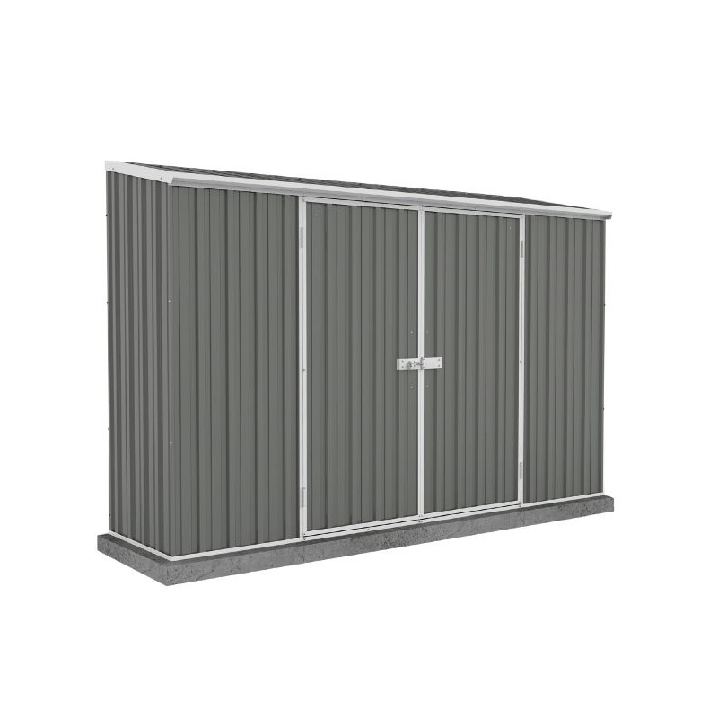 Absco Double Door Space Saver 10 x 2.5 Metal Garden Shed - Woodland Gray (AB1109)