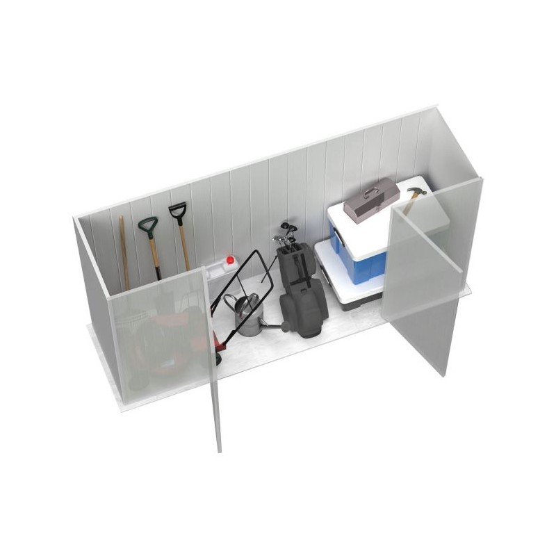 Absco Double Door Space Saver 10 x 2.5 Metal Garden Shed - Woodland Gray (AB1109)