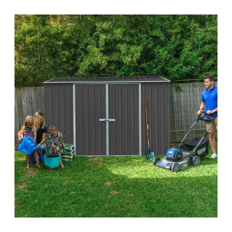 Absco Double Door Space Saver 10 x 5 Metal Garden Shed - Woodland Gray (AB1111)