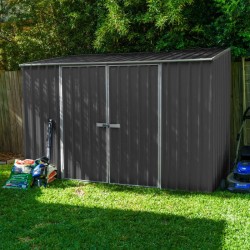 Absco Single Door Space Saver 10 x 5 Metal Garden Shed - Woodland Gray (AB1111)