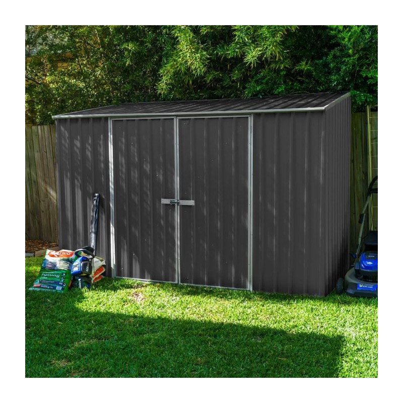 Absco Double Door Space Saver 10 x 5 Metal Garden Shed - Woodland Gray (AB1111)