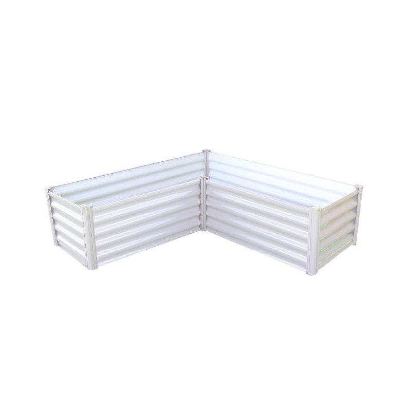 Absco Organic Garden Co Hakea 4.9 x 4.9 x 1.3 Metal L Garden Bed - Surfmist (AB1308)