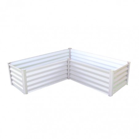 Absco Organic Garden Co Hakea 4.9 x 4.9 x 1.3 Metal L Garden Bed - Surfmist (AB1308) Absco Organic Garden Co Hakea 4.9 x 4.9 x 1.3 Metal L Garden Bed - Surfmist (AB1308)
