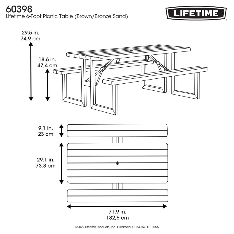 Lifetime 6-Foot Craftsman Folding Picnic Tables (60398)