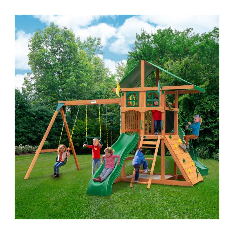 Gorilla Outing w/ Tube Slide w/ Deluxe Green Vinyl Canopy and Treehouse (01-1074)
