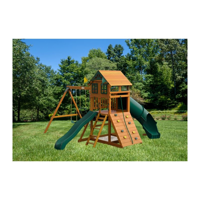 Gorilla Outing w/ Tube Slide w/ Standard Wood Roof (01-1075)