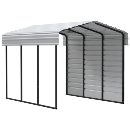 Arrow 1-Sided 10 x 15 x 9 Enclosure Galvanized Steel Carport Kit- Eggshell (CPH101509ECL1) Arrow 1-Sided 10 x 15 x 9 Enclosure Galvanized Steel Carport Kit- Eggshell (CPH101509ECL1)