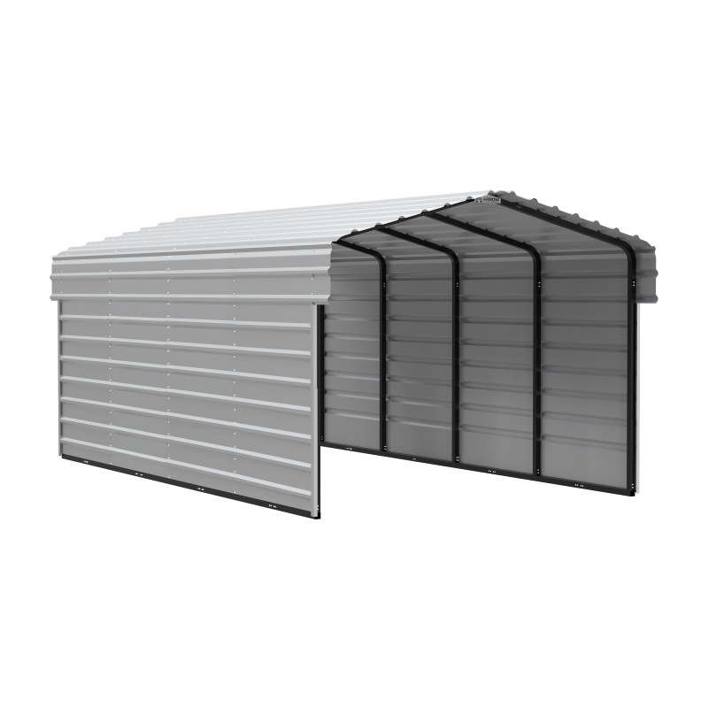 Arrow 2-Sided 10 x 20 x 7 Enclosure Galvanized Steel Carport Kit- Eggshell (CPH102007ECL2)