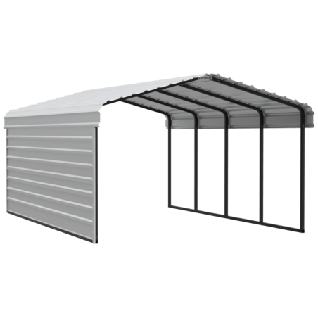Arrow 1-Sided 12x20x7 Galvanized Steel Carport Kit - Eggshell (CPH122007ECL1) Arrow 1-Sided 12x20x7 Galvanized Steel Carport Kit - Eggshell (CPH122007ECL1)