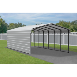 Arrow Carport 12X29X07 with 1-sided enclosure-Eggshell (CPH122907ECL1)