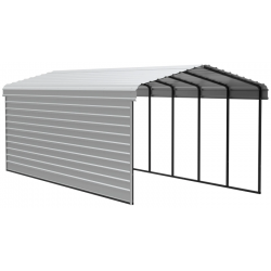 Arrow Carport with 1-sided enclosure 12x29x09- Eggshell (CPH122909ECL1)