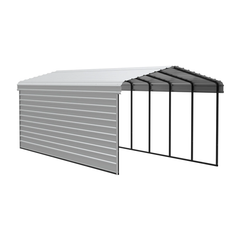 Arrow Carport with 1-sided enclosure 12x29x09- Eggshell (CPH122909ECL1)