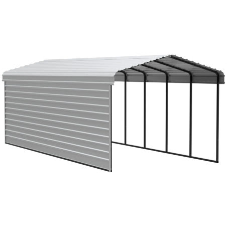 Arrow Carport with 1-sided enclosure 12x29x09- Eggshell (CPH122909ECL1)